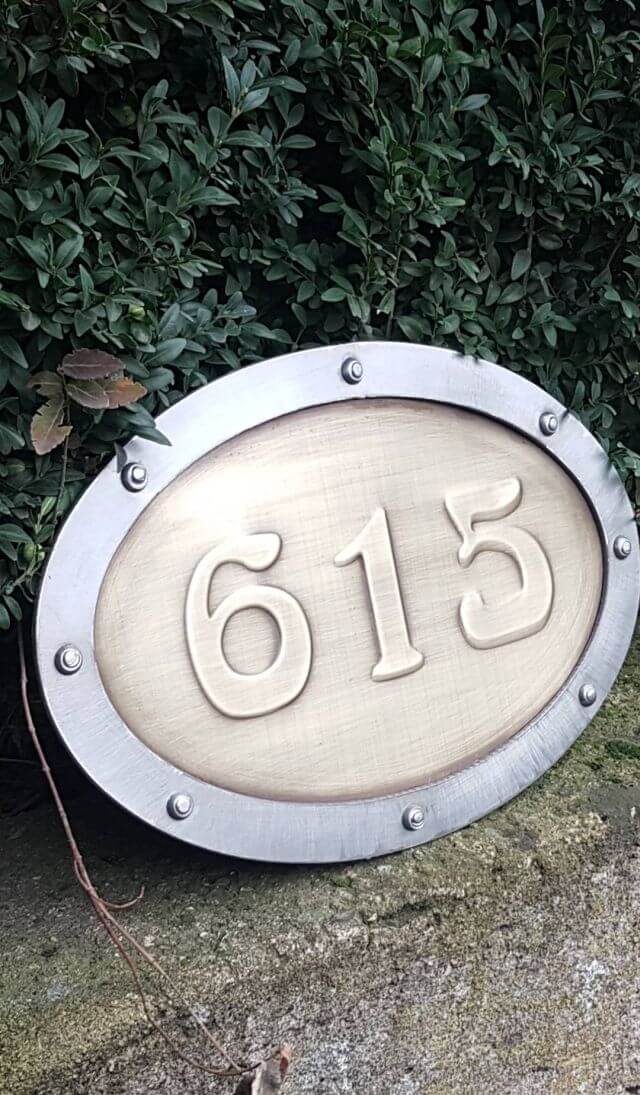 metal house number